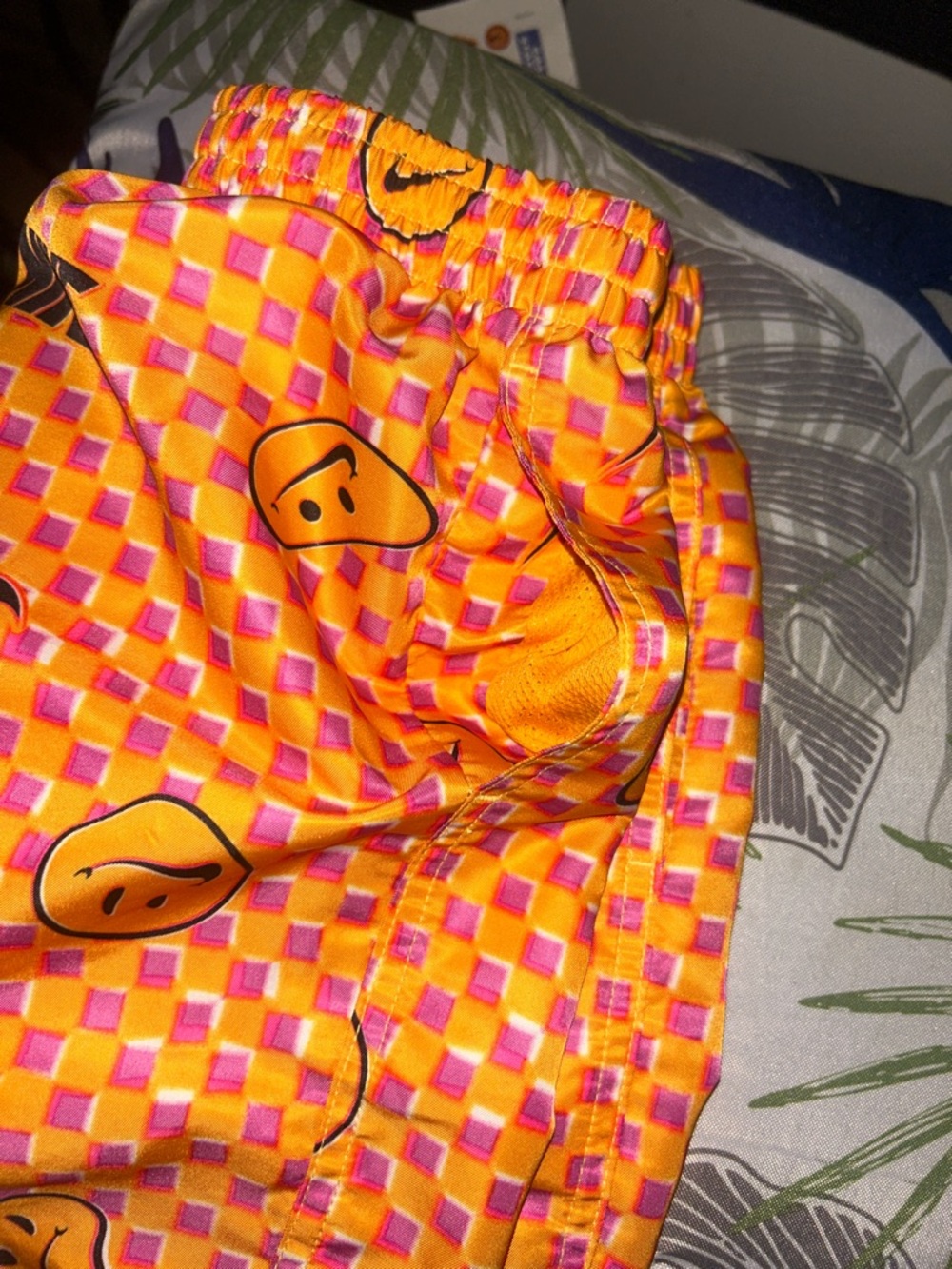 Nike Kids Orange & Pink Smiley-Print Swim Trunks - Picture 4 of 4